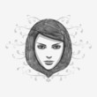 Hand-drawn fashion model