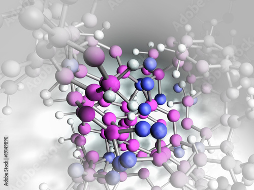 Illustration: molecule center in color molecule center in color