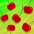 Illustration of plums with colour background