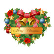 Christmas wreath of heart design