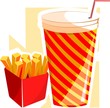 Illustration of finger chips and drinks