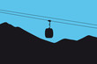 Silhouette einer Gondelbahn