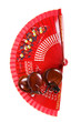 fan with castanets isolated on the white background