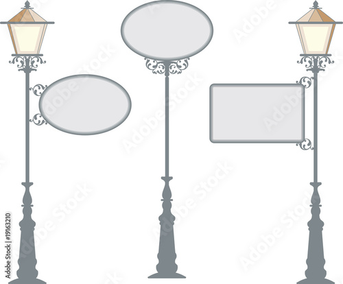 Vector: wrought iron lamp post signage wrought iron lamp post signage