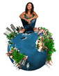 Illustration: Woman on top of the world Woman on top of the world