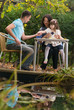 family in garden