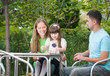 family in garden