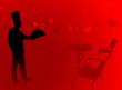 Chef on romantic date background