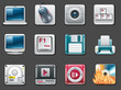 Vector universal square icons. Part 8. Computers