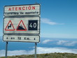 Warnschild in den Bergen (La Palma / Los Muchachos)