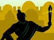 Illustration of a warrior with sword