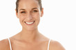 Closeup portrait of a cute young female smiling