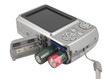 pocket digital camera with batteries and memory card