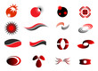 Set of abstract, design elements