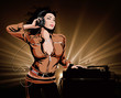 Beautiful brunette girl DJ Beautiful brunette girl DJ