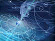 astrological chart on the background of the starry sky