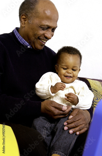 Photo: African American Grandpa with grandson African American Grandpa with grandson