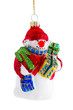 snowman christmas glass decoration