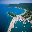 an elevated view of Antalya and the sea