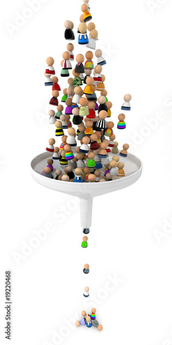Illustration: Cartoon Crowd, Funnel Cartoon Crowd, Funnel