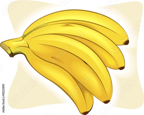 Illustration: Illustration of bananas in colour shading Illustration of bananas in colour shading