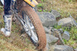 Durchdrehendes Hinterrad eines Motorrades