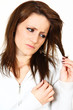 Trockene Haar und Haarspliss