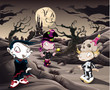Horror landscape with characters. Horror landscape with characters.