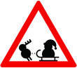 Verkehrsschild Dreieck Santa & Elch