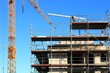 Neubau Krane Einfamilienhaus Baugerüst Rohbau