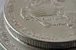 two U.S. Silver Eagle coins two U.S. Silver Eagle coins