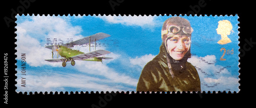 mail stamp featuring aviation pioneer amy johnson