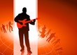Guitar player with Musical Group Background Guitar player with Musical Group Background