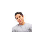 Thoughtful young latino man portrait