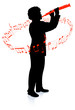 Clarinet Player with Musical notes Clarinet Player with Musical notes