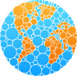 patterned blue globe, vector