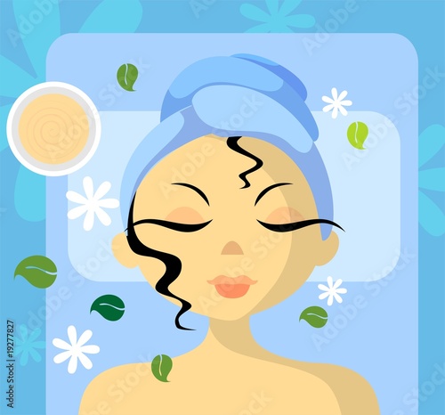 Illustration: Illustration of Face massaging picture Illustration of Face massaging picture