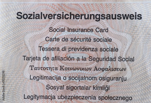 Foto: Sozialversicherungsausweis Sozialversicherungsausweis