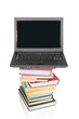 notebook computer on  books , collage