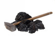 isolated hammer coal, carbon nuggets isolated hammer coal, carbon nuggets