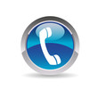 Picto telephone - Hotline button blue