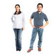 Photo: Man and woman standing full body isolated Man and woman standing full body isolated