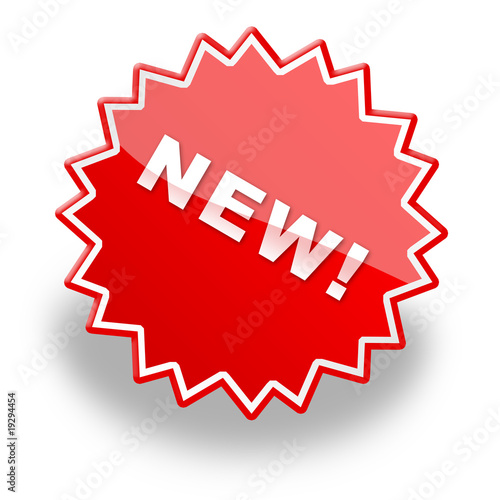 Illustration: new label icon, red new label icon, red