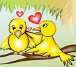 Illustration of two loving birds Illustration of two loving birds