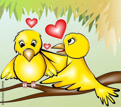 Illustration: Illustration of two loving birds Illustration of two loving birds