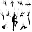 Vector Trapeze dancer silhouettes