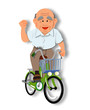 自転車に乗る元気なおじいさん