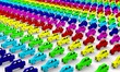 Car concept - cars in rainbow colors Car concept - cars in rainbow colors
