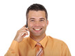 Lachender Mann mit Handy