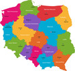 Vector: Vector color map of administrative divisions of Poland Vector color map of administrative divisions of Poland